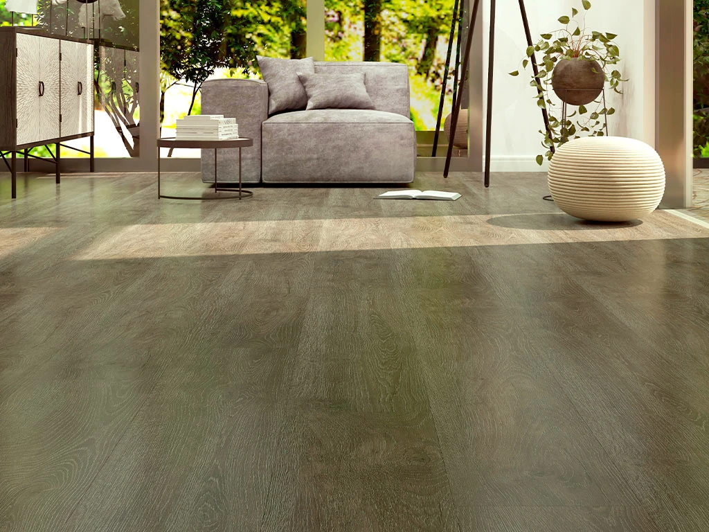 Sol En Vinyle Sur HDF Vintage Chêne Brun Noir Au Format De Lames Larges à L'ancienne 4 Sol En Vinyle Sur HDF Vintage Chêne Brun Noir Au Format De Lames Larges à L'ancienne – Image 2